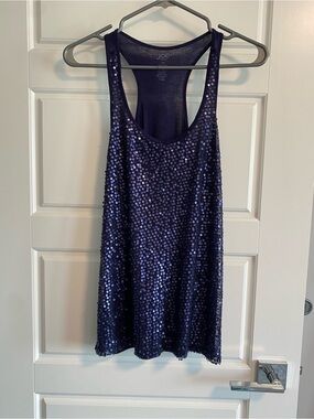 $7 Bundle Item ~ Navy Sequin Racerback Tank Top